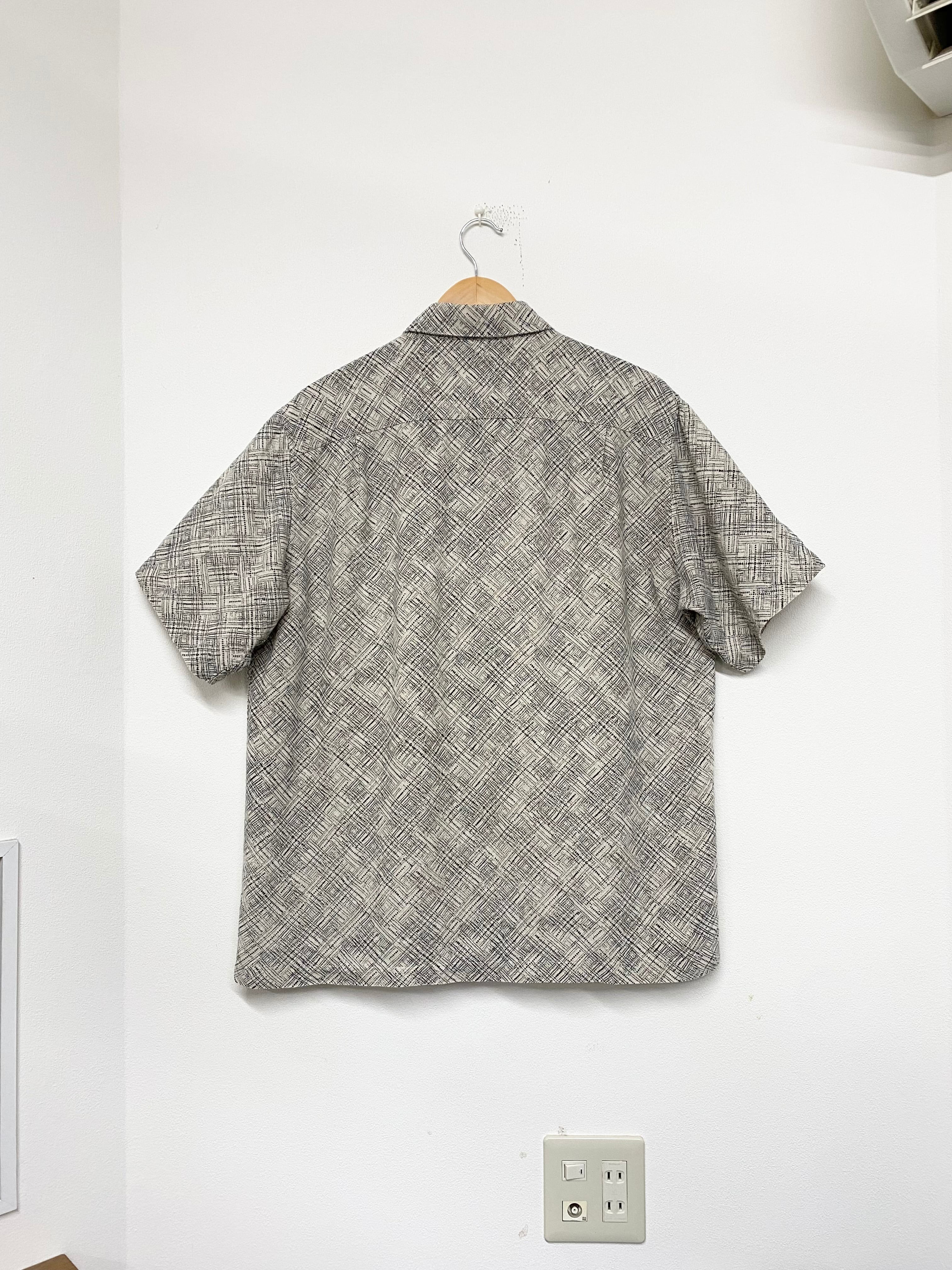 90-00s CLAIBORNE Linen Whole Pattern Print Shirt/L-XL | ACIDHOUSE