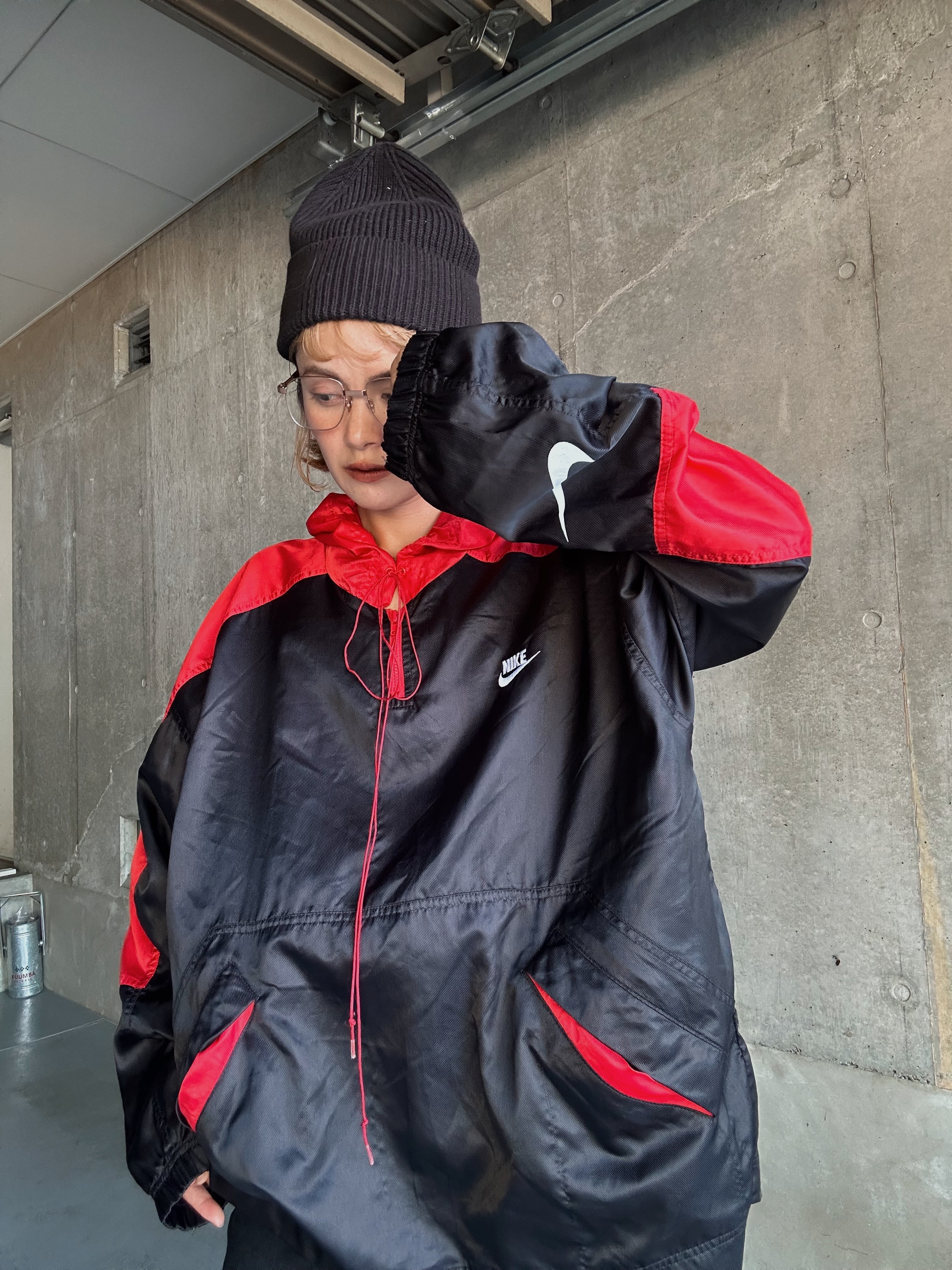 (OT1277)90’s OLD NIKE nylon hoodie pullover