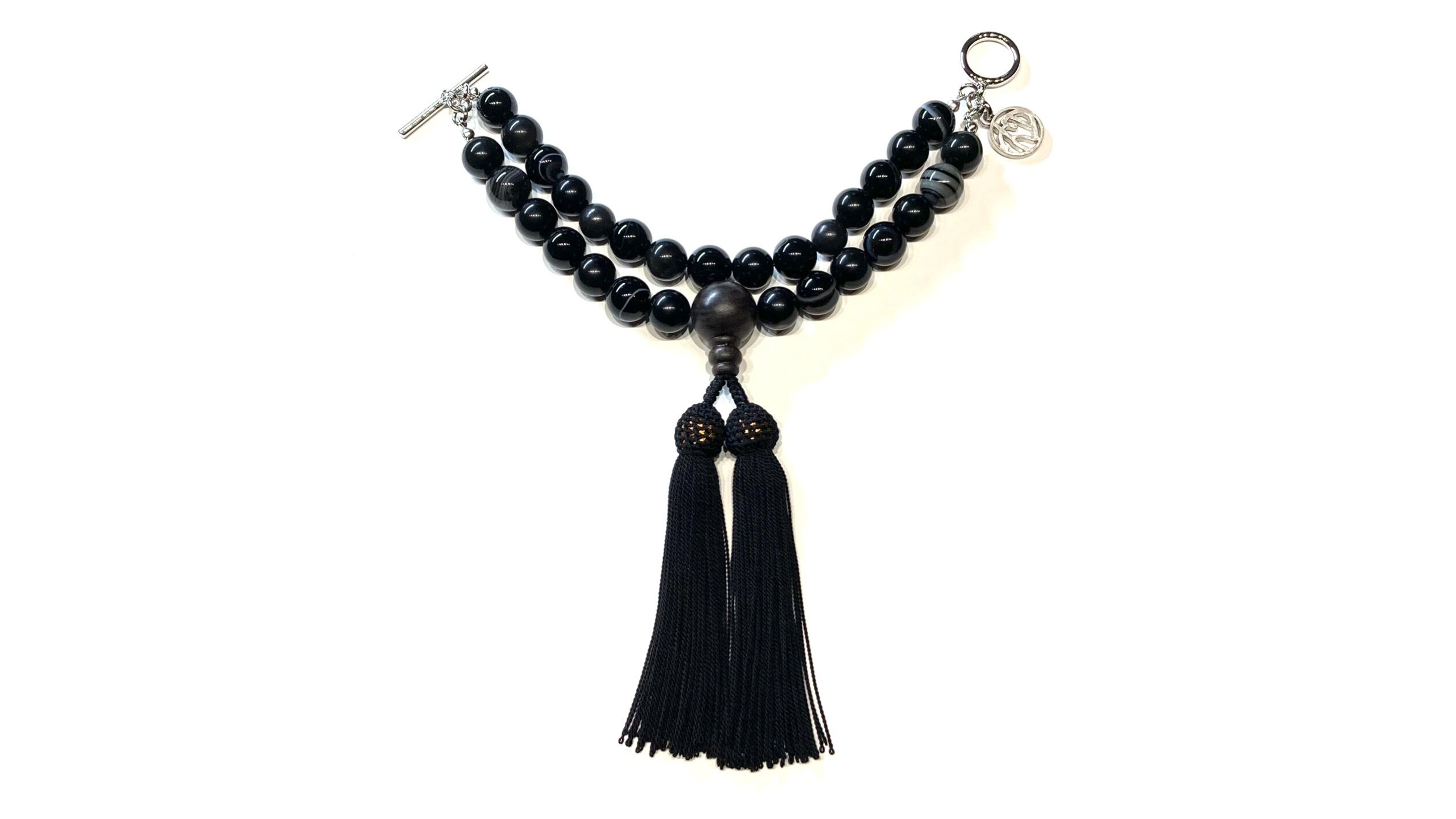 シ*ハ様 soshiotsuki double juzu bracelet 24SS】SOSHIOTSUKI DOUBLE JUZU BRACELET (BLACK) SSGN003AC | IAAAM