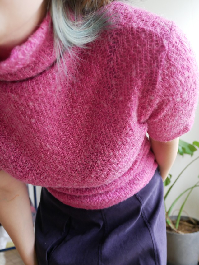 90s-00s USA Made Mohair Knit Short Sleeve Turtleneck