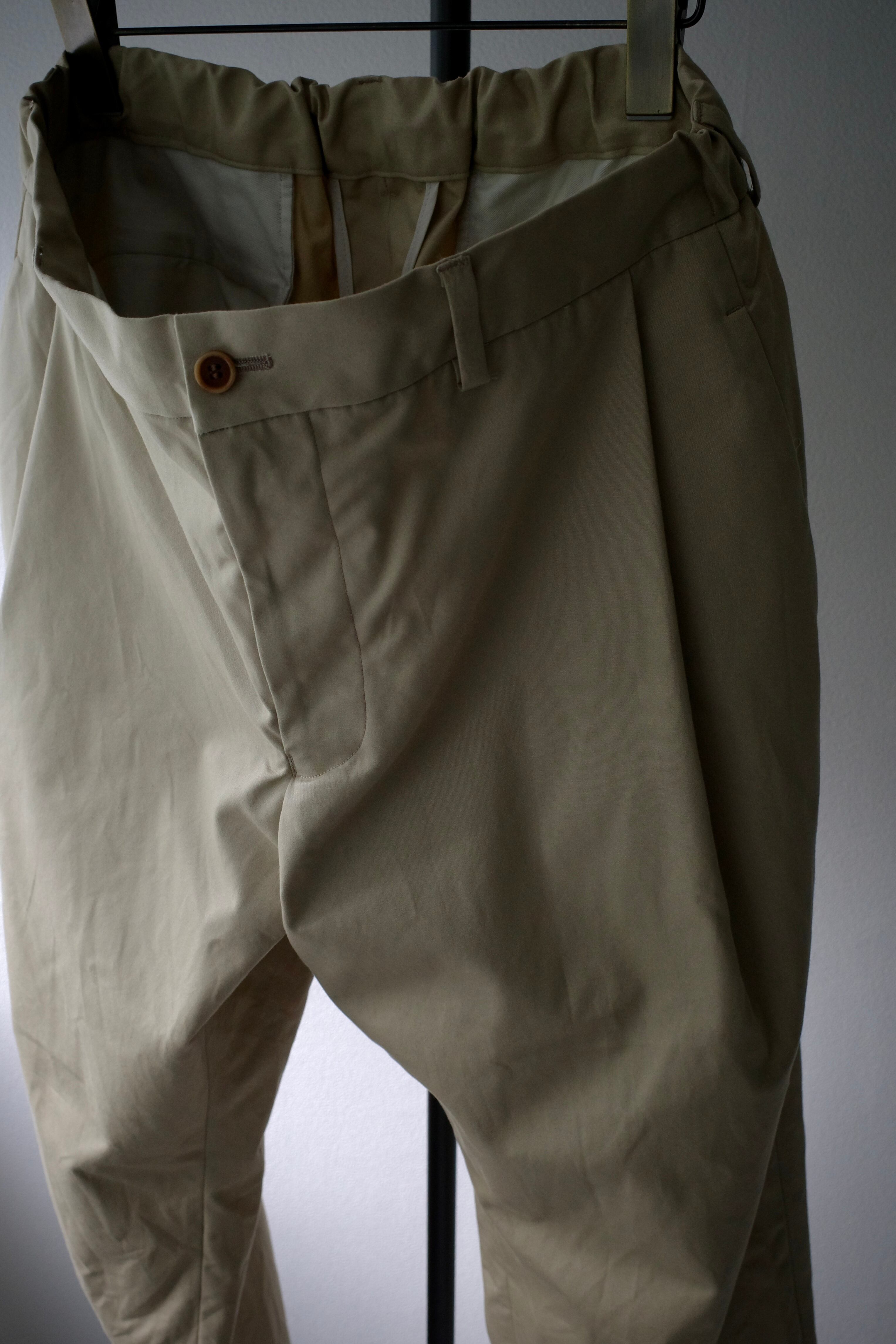 Ventile Cotton Weather Cloth / Side Tuck Pants_Ⅱ（BEIGE） | C O L I N A  powered by BASE