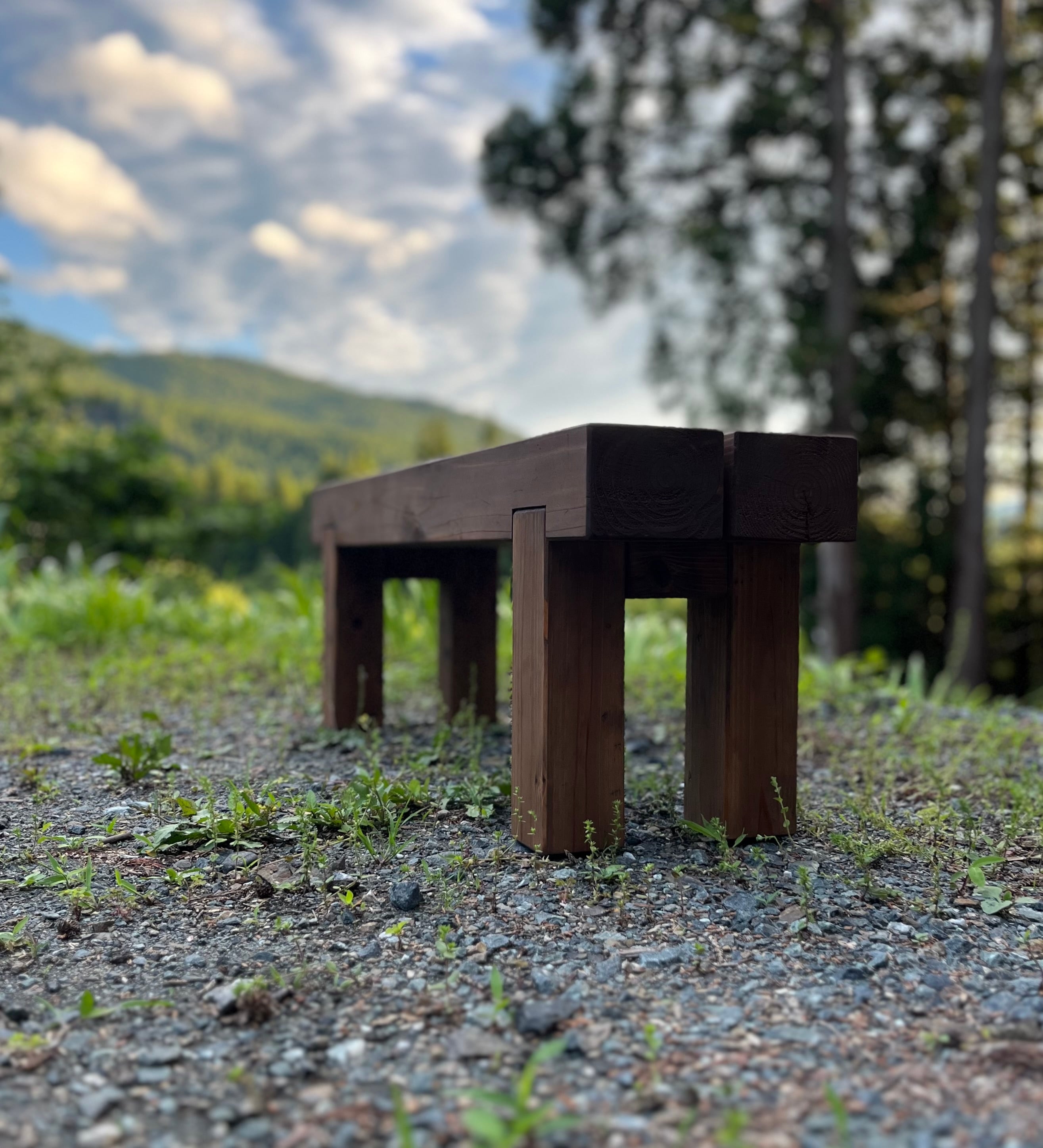 どっしり100cmフラワーガーデンベンチ｜防腐処理済・屋外OK