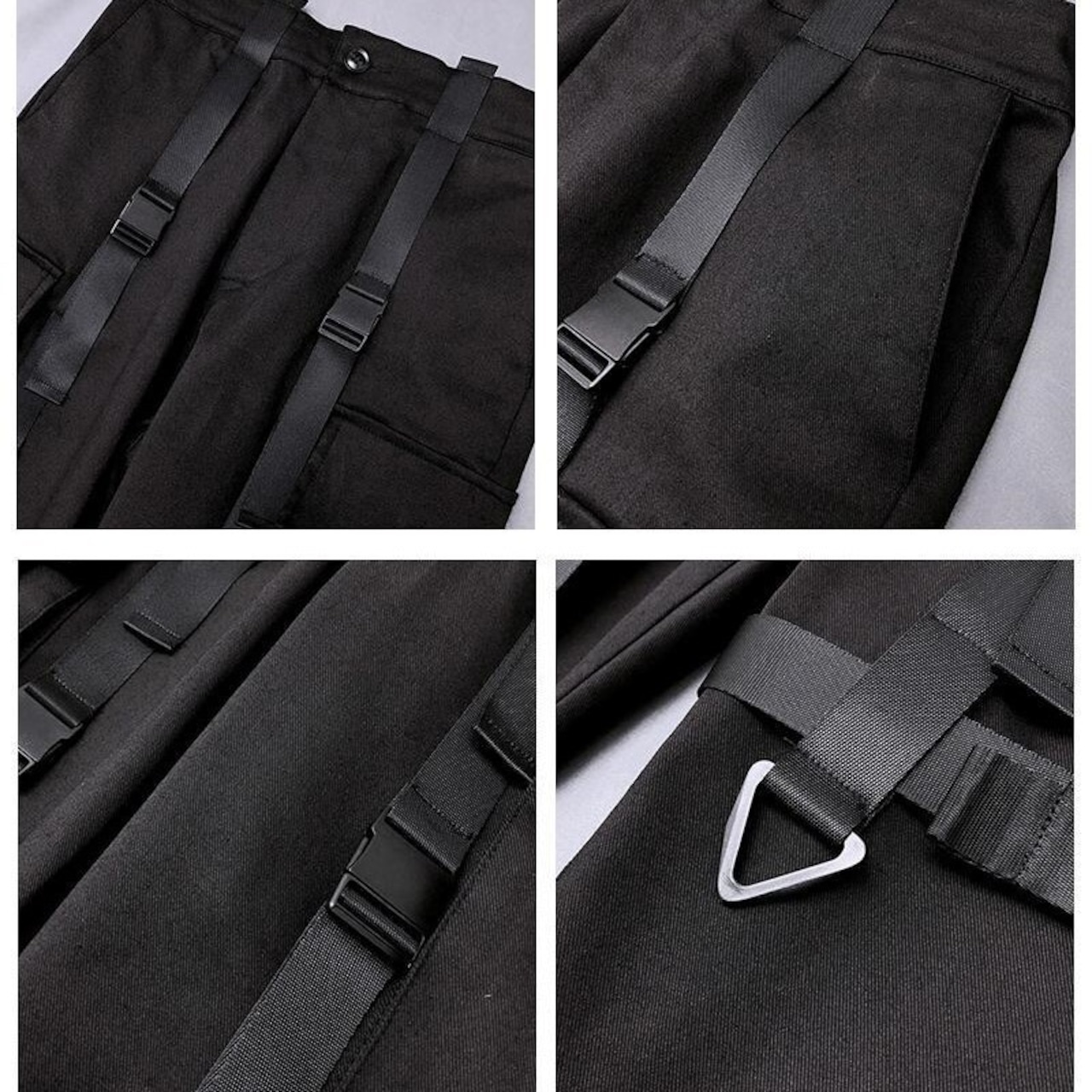 【M-3XL】Techwear Black Cargo Pants / テックウェア ブラック カーゴ パンツ