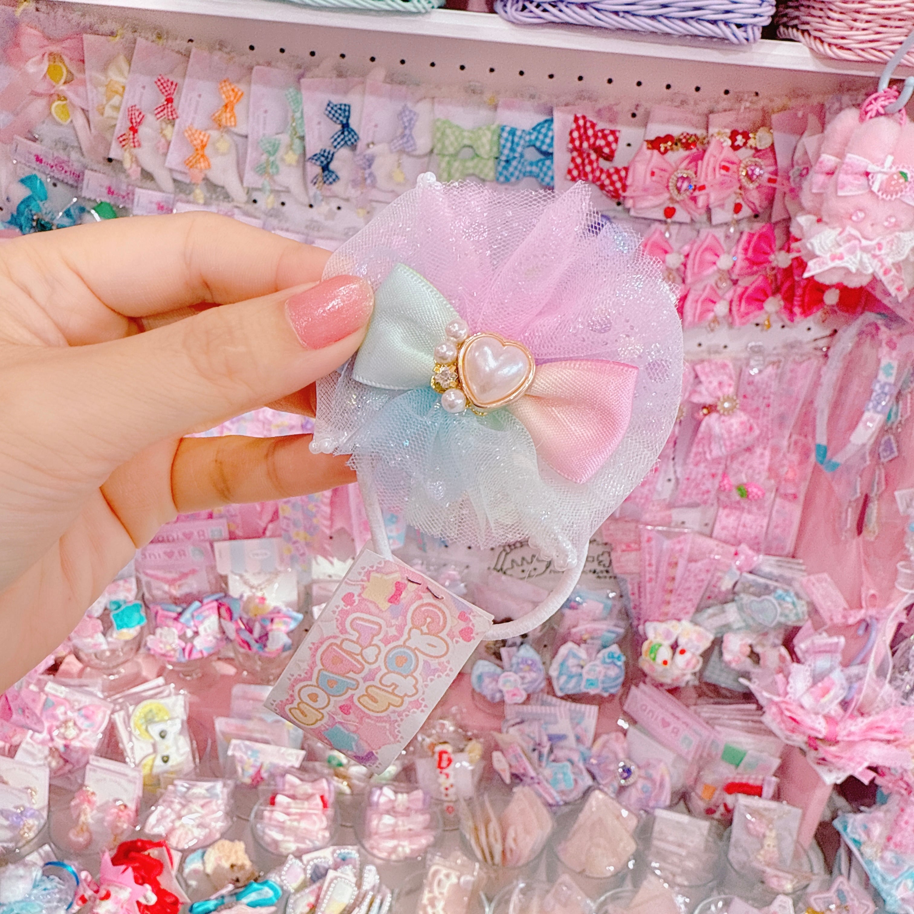 【C5】75-4ハートチュールヘアゴム