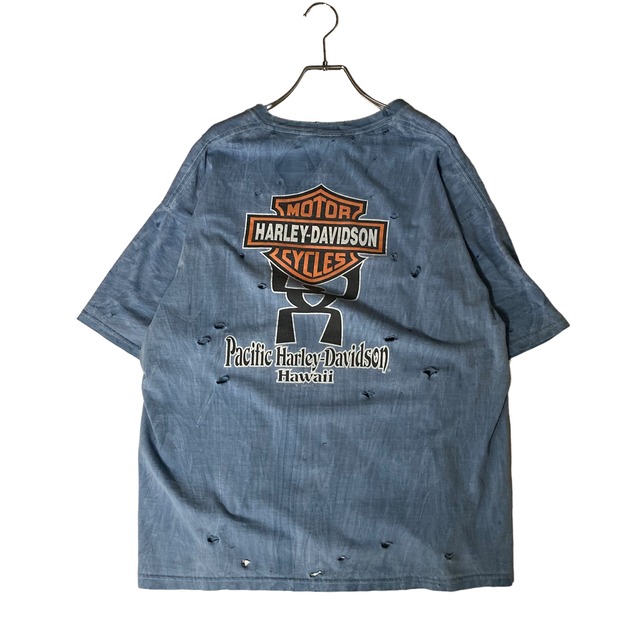【Made in USA】【リメイク】HARLEY DAVIDSON    半袖Tシャツ　XL   コットン100%   プリント
