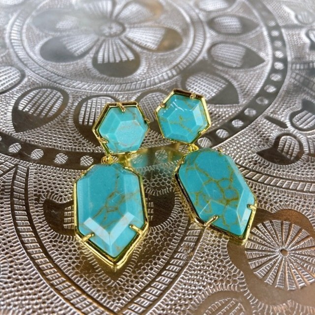 TOPANGA Jewelry　ターコイズヘキサピアス