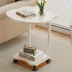 テーブル　2段コーヒーテーブル　ローテーブル　センターテーブル　リビングテーブル　コーヒーテーブル　キャスター付き　ファッショナブルなクマの形 金属テーブルフレーム　木製　モダン　木　おしゃれ　ホワイト　ブラック  45CM