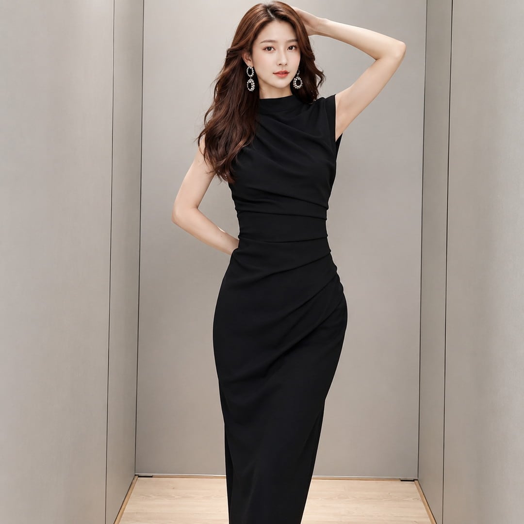 Sleeveless Skirt Long Dress(2color) V3438