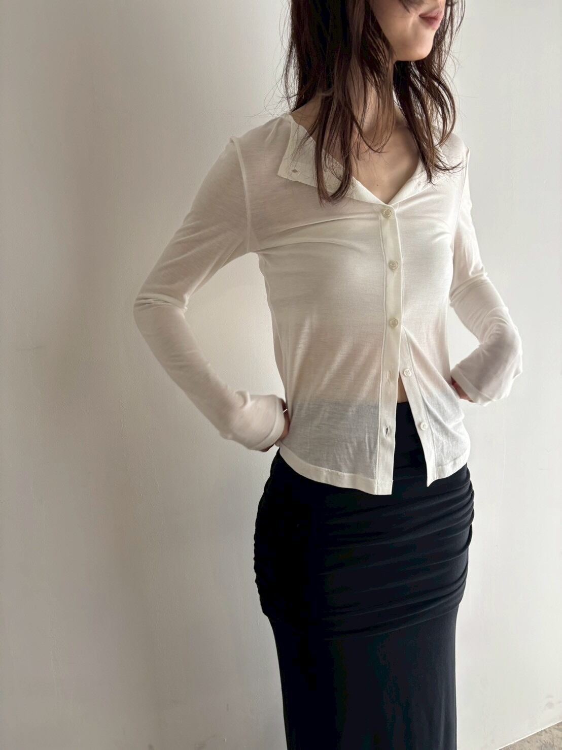 sheer soft cardigan | hholic