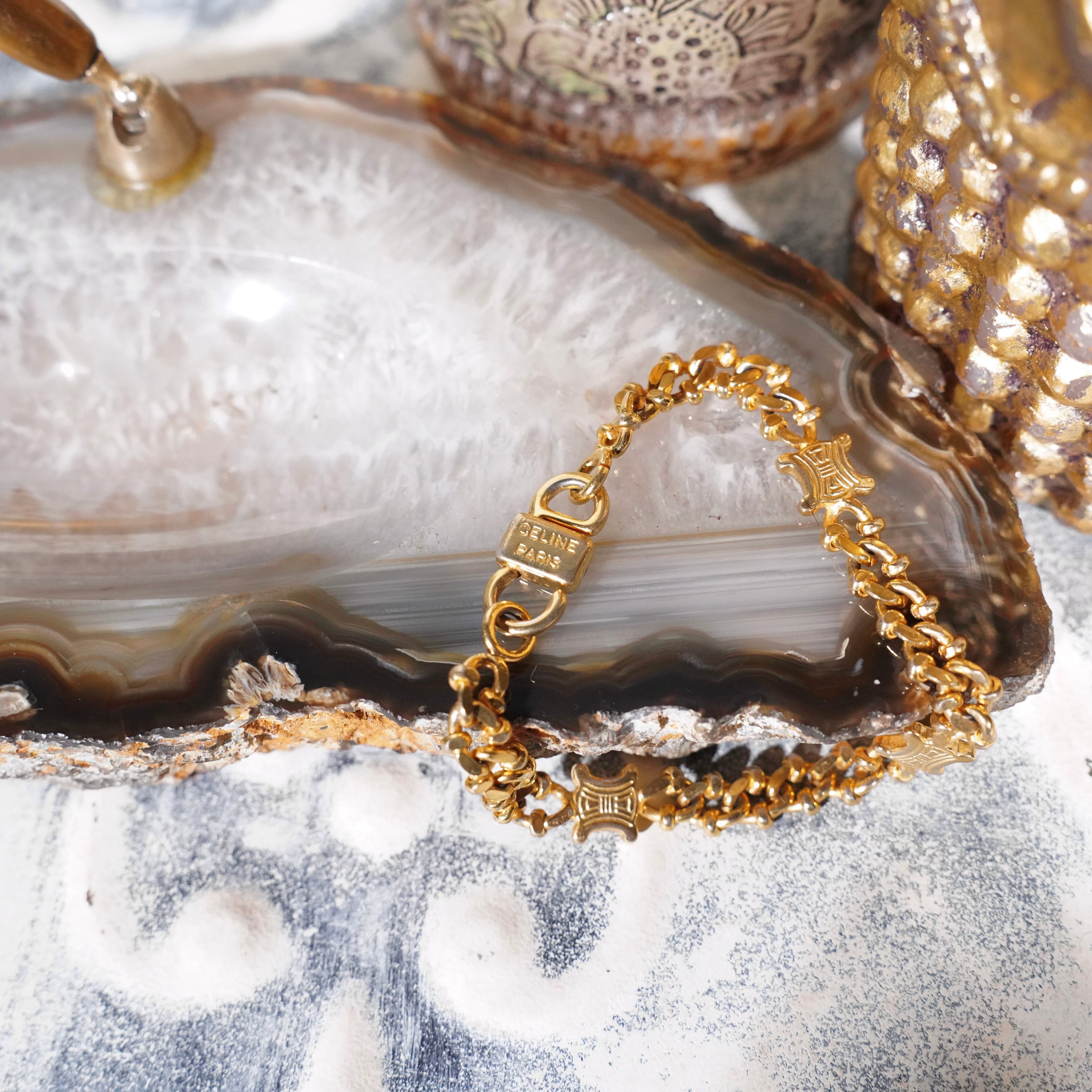 CELINE LOGO KIHEI GOLD CHAIN DESIGN BRACELET/セリーヌロゴ喜平
