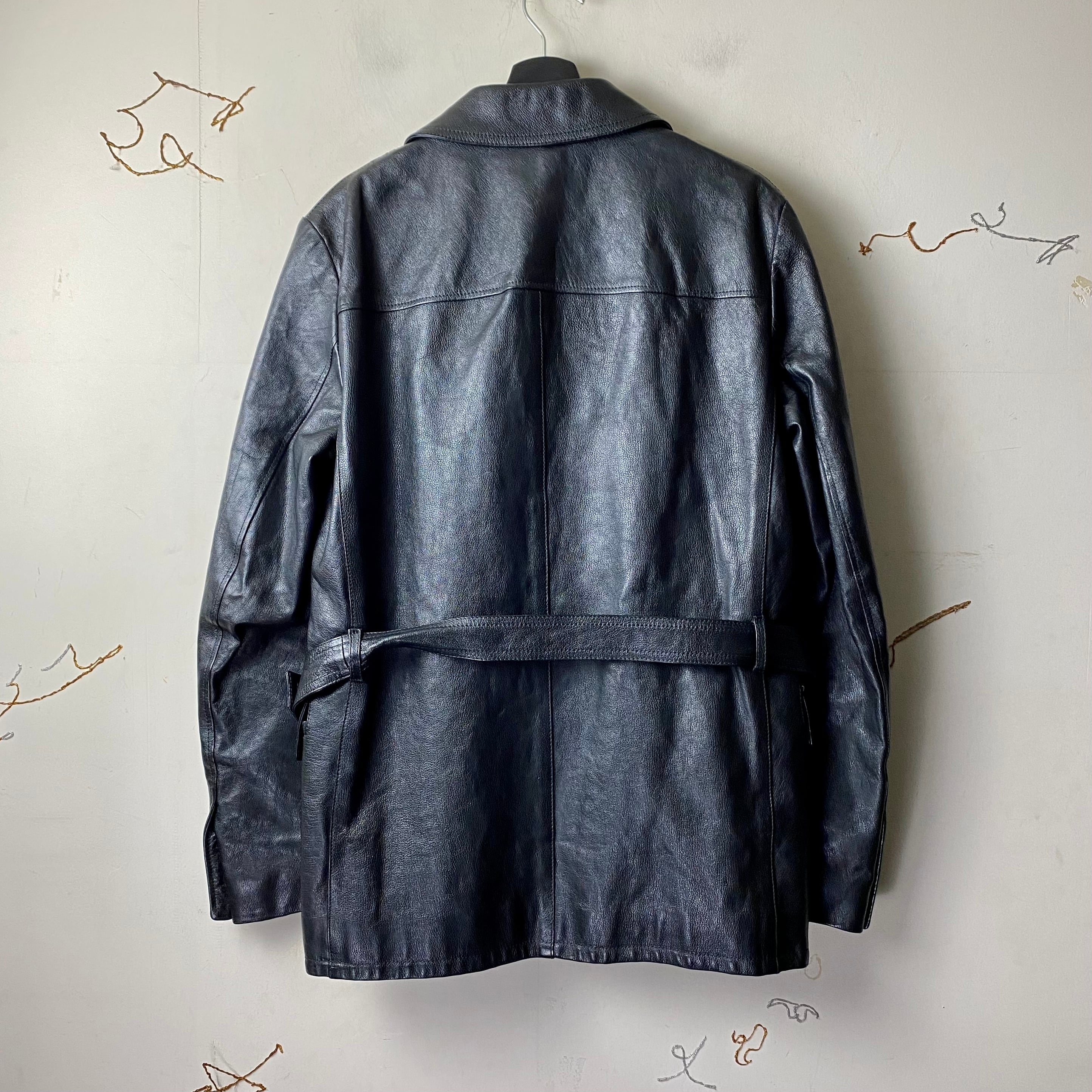 SAINT LAURENT PARIS leather car coat | NOIR ONLINE