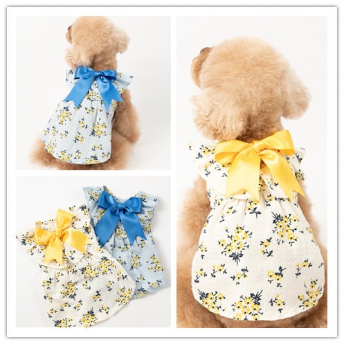 【即納】№110704 フラワーリボンワンピース