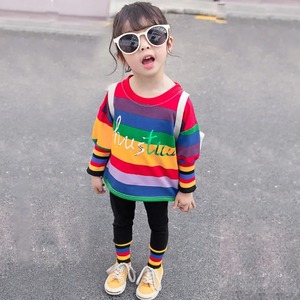 【1部即納】英字ロゴレインボートップス&レギンスセットアップ