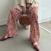 ウェーブペイント柄PT/オレンジブラウン