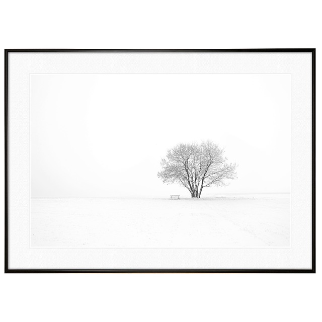冬写真 インテリア モノクロアートポスター額装 AS0968