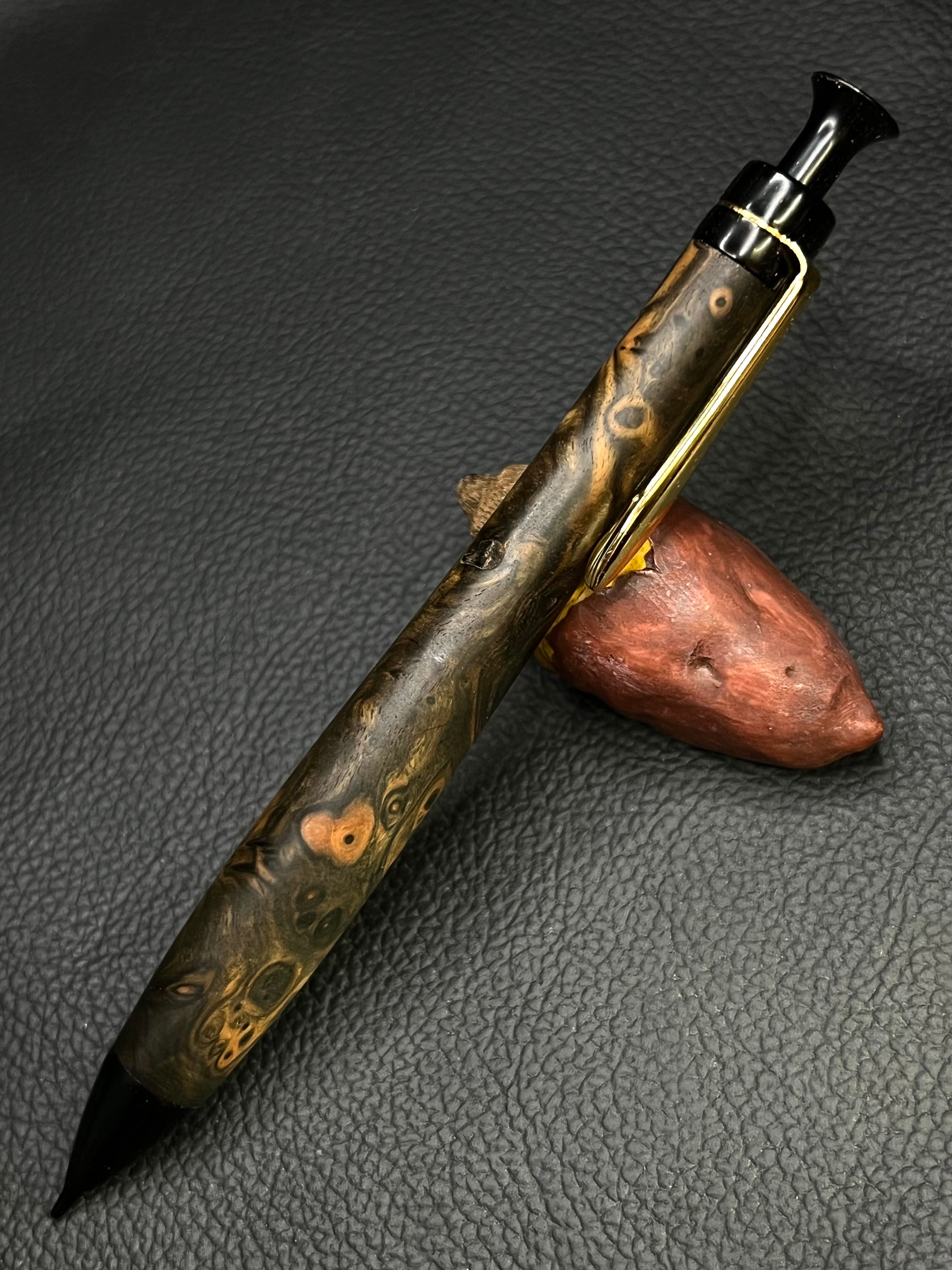 5 黒檀瘤 極上杢 黒漆金具 おまけ付き | こぶた工房