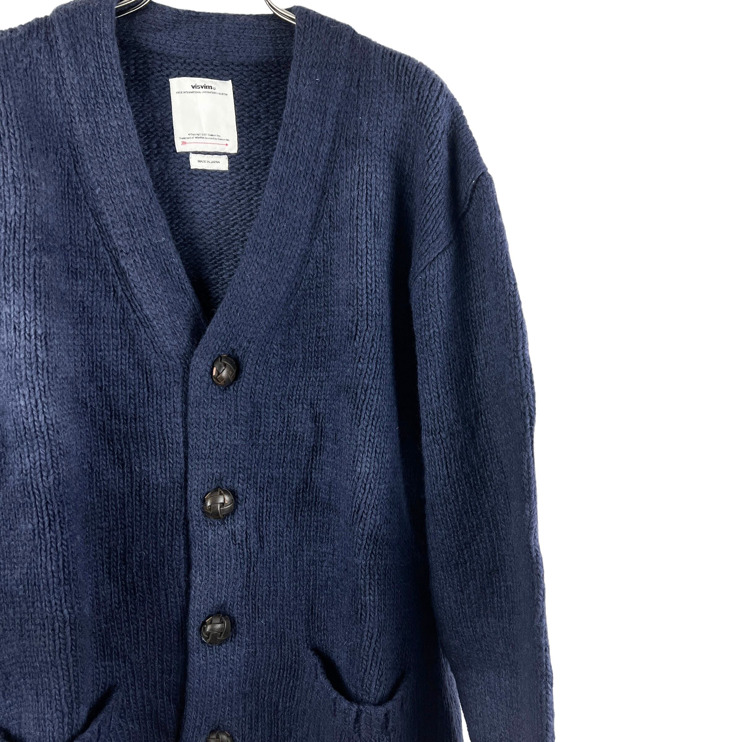 VISVIM(ビズビム) SELMER LONG UNEVEN DYE Knit Cardigan (navy