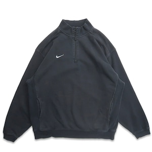 古着 ナイキ NIKE ハーフジップ スウェット トレーナー ワンポイント ブラック 表記：XL　gd408874n w60323