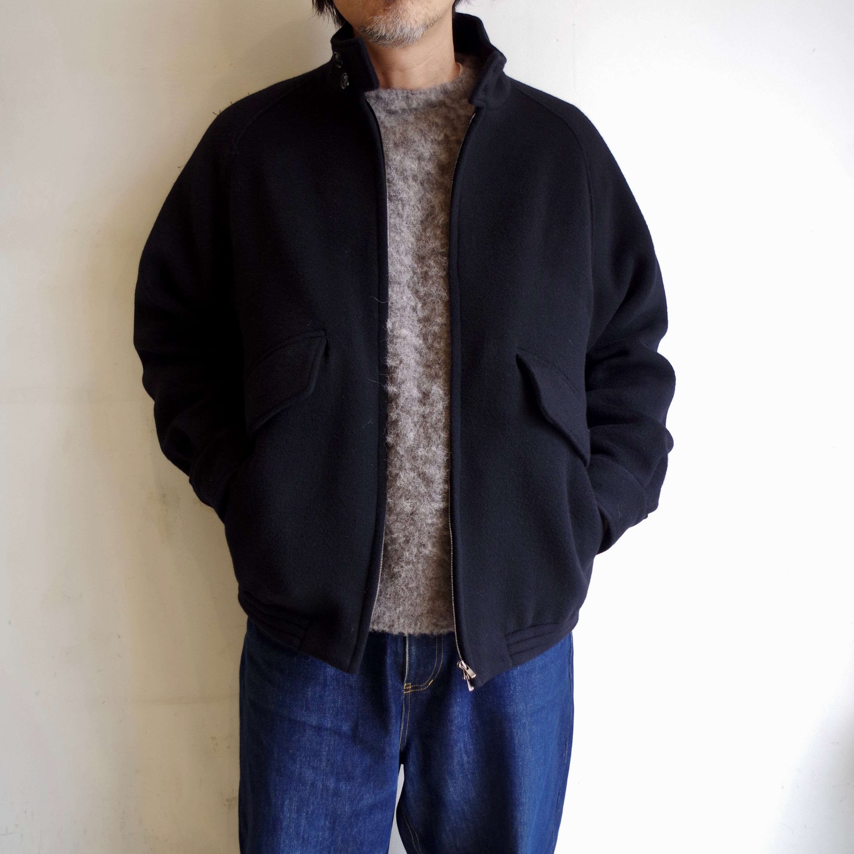 comm.arch. Victorian Wool Harrington Jacket Blackout | 1F Store