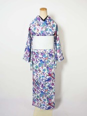 【即納レディースMサイズ】仕立て上がり袷「カメレオンの寄り道」　　[B1140]