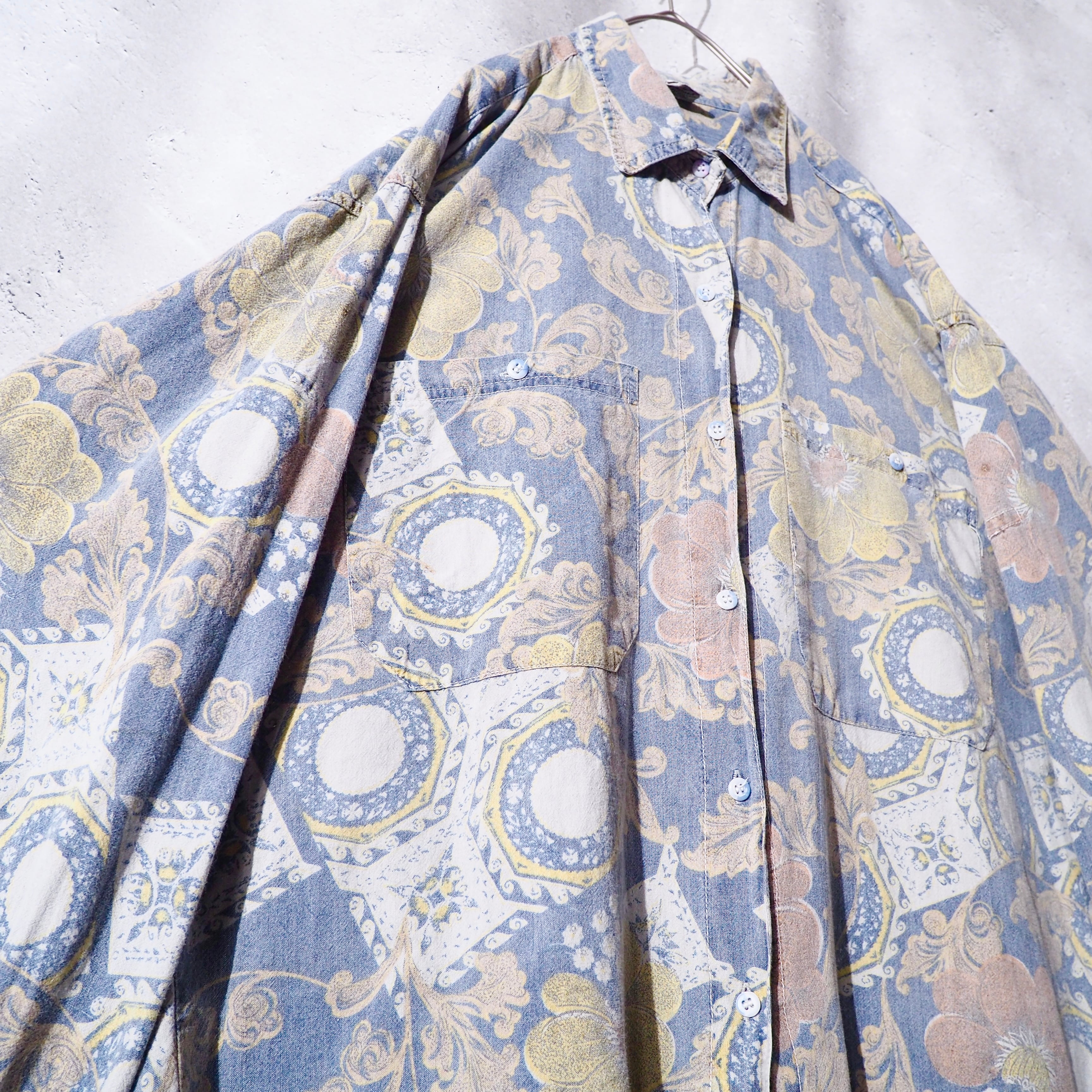 1980s ” 蜃気楼 - Mirage ” Beautiful luxury pattern vintage loose shirt