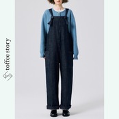 静かな午後を歩くストライプオーバーオール 《P0271》