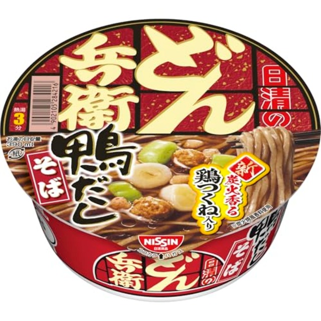 どん兵衛 鴨だしそば [炭火香る鶏つくね入り] 日清食品 カップ麺 104g ×12個