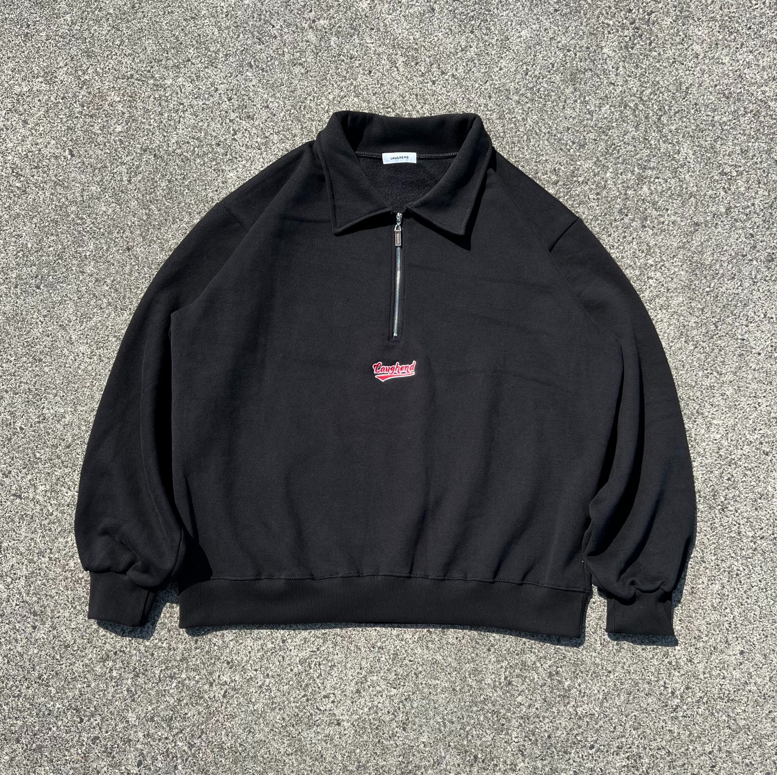 LAUGHEND half zip sweat (black)