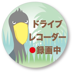 ハシビロコウがしっかり監視！? ドライブレコーダー搭載アピール車用マグネット