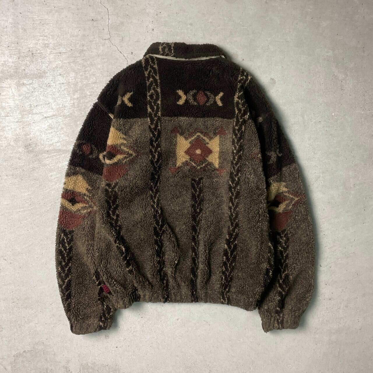 90年代 USA製 WOOLRICH ウールリッチ フリースジャケット 総柄 