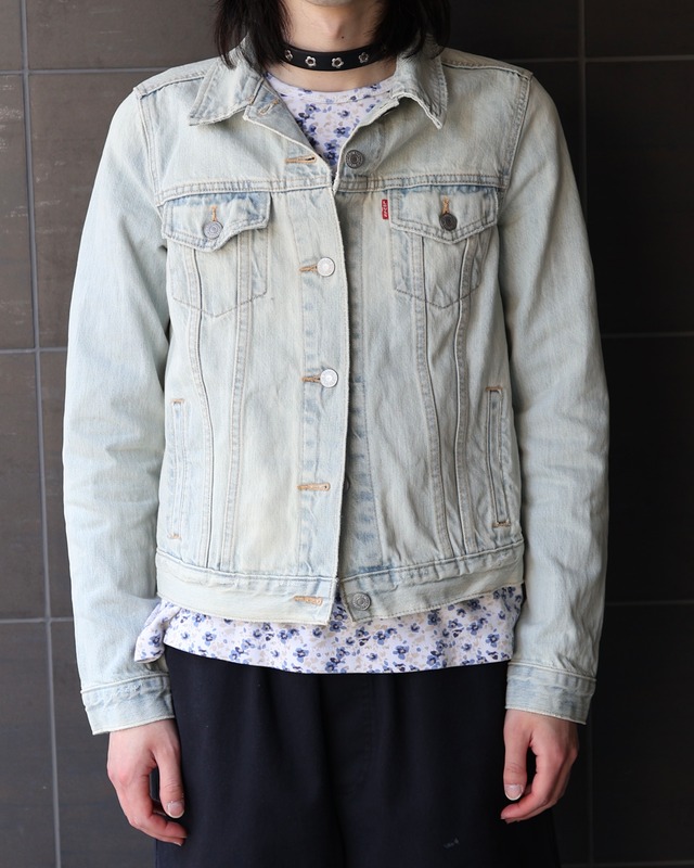 Short faded denim jacket