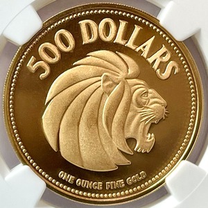 シンガポール独立10周年　500ドルプルーフ金貨
