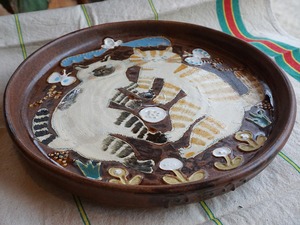 コンガリ舎　くぼともこ  イッチン釉彩皿