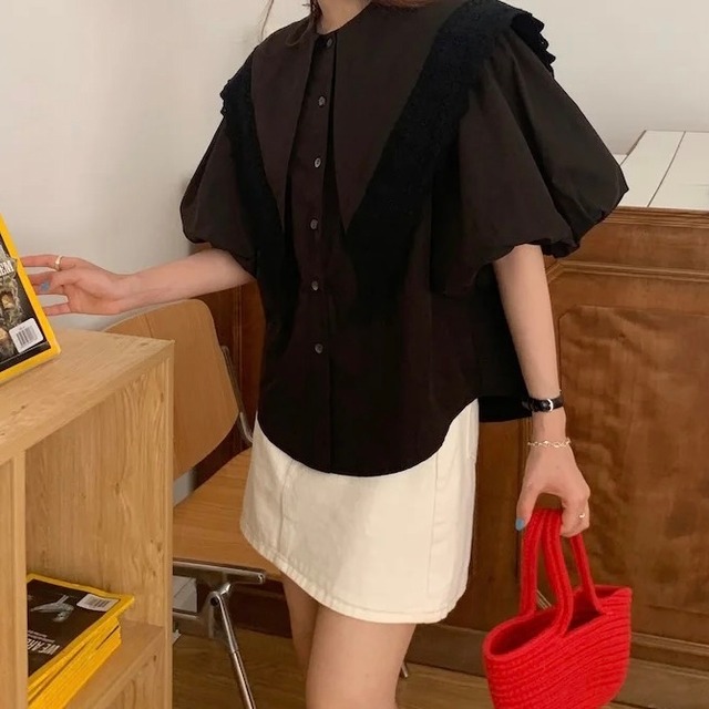 ビッグレースカラーブラウス