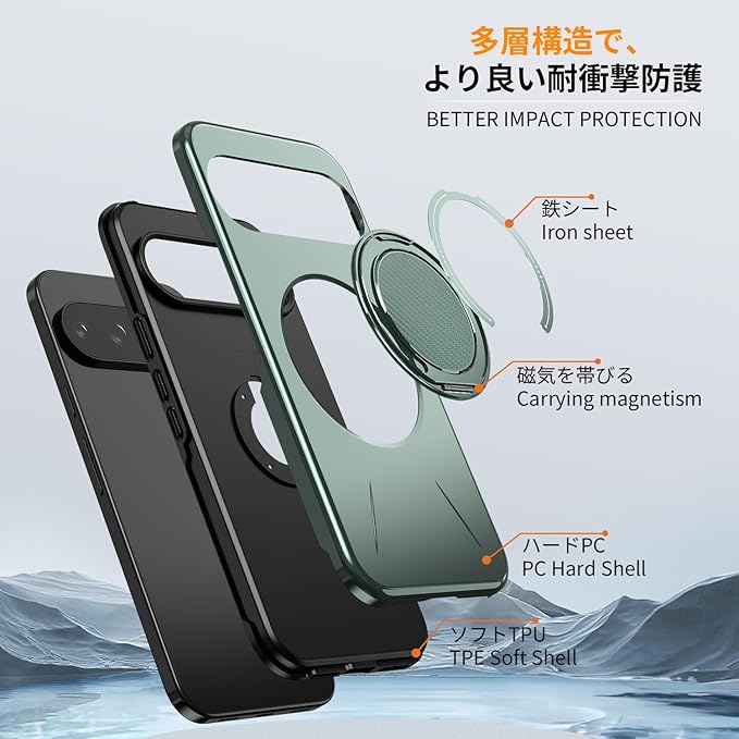 対応 Google Pixel 10 Pro XL 用の ケース magsafe対応 360 回転