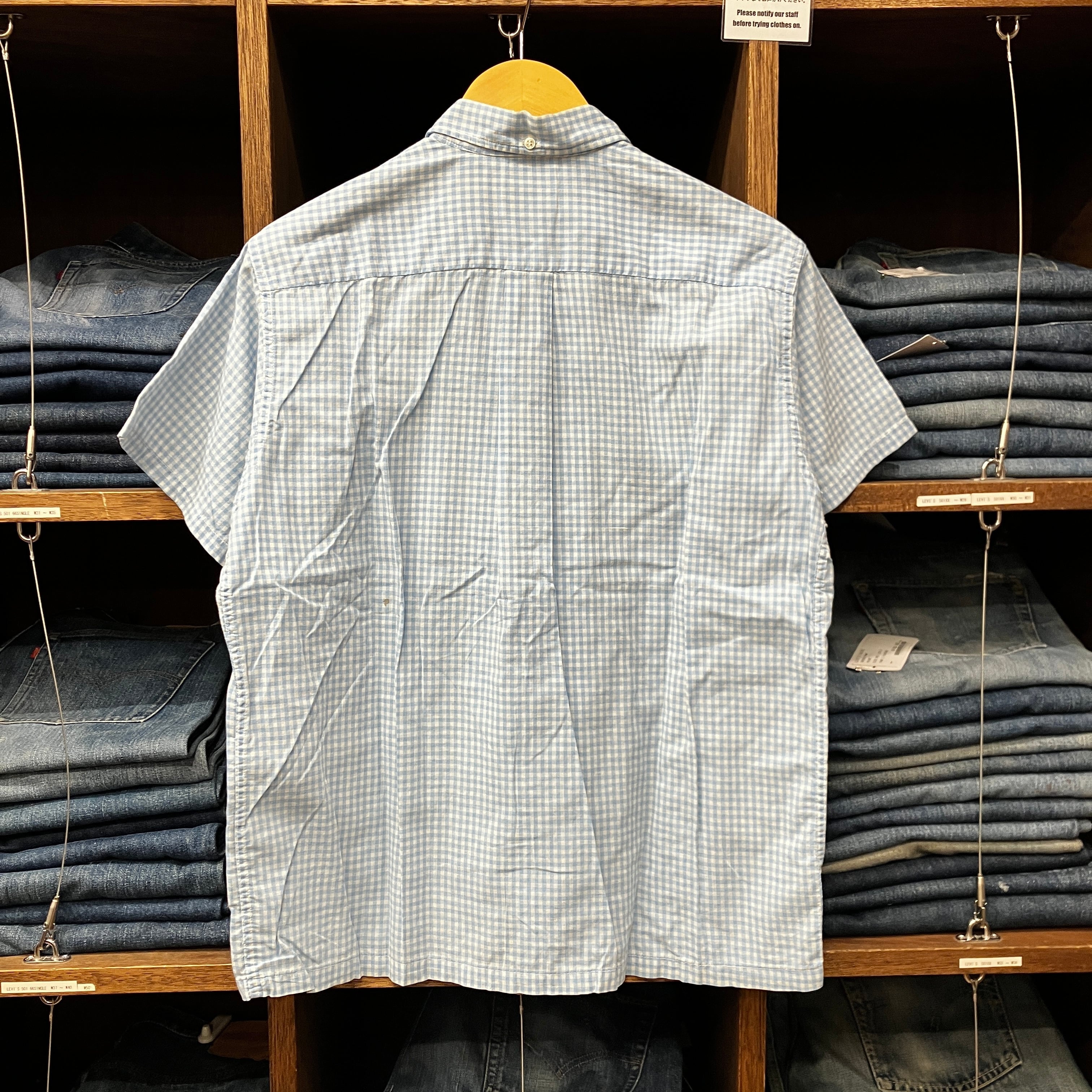 トップス 50s Pilgrim PoloShirt 1950'S PILGRIM S/S 3POINT COTTON GINGHAM CHECK SHIRT | safarionline