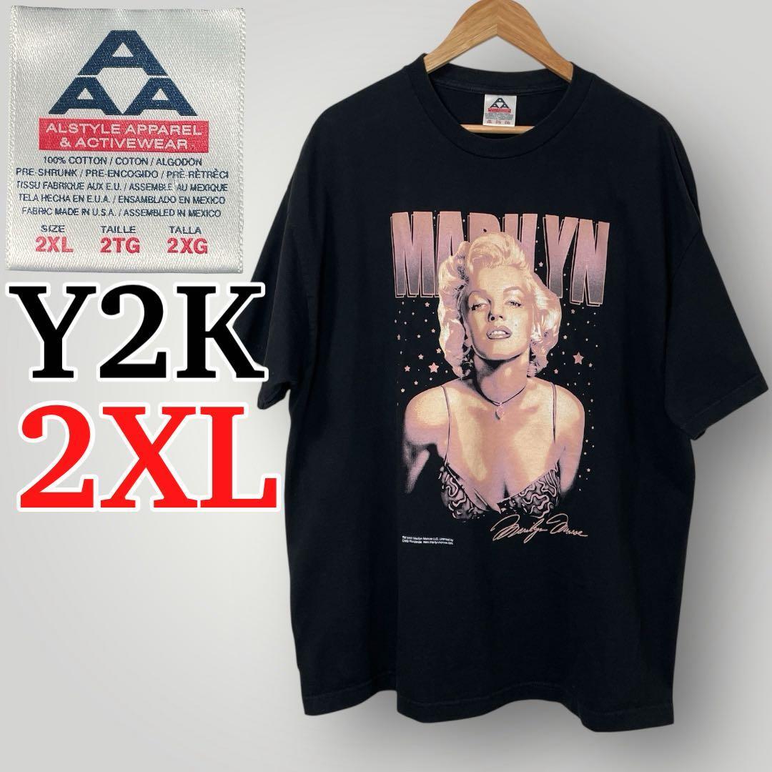 Y2K マリリン・モンロー Tシャツ 美品2XL 黒 大判プリント 2001年 | SB