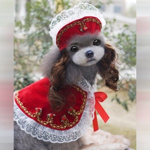 ★かわいい犬服ワンピ／ドレス　　プリンセス帽子＆ボレロ