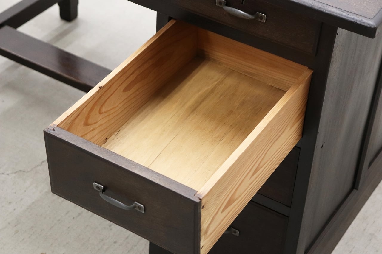 沼津店】レトロ 無垢材 片袖机 作業台 PC デスク 書斎 展示台 飾り台