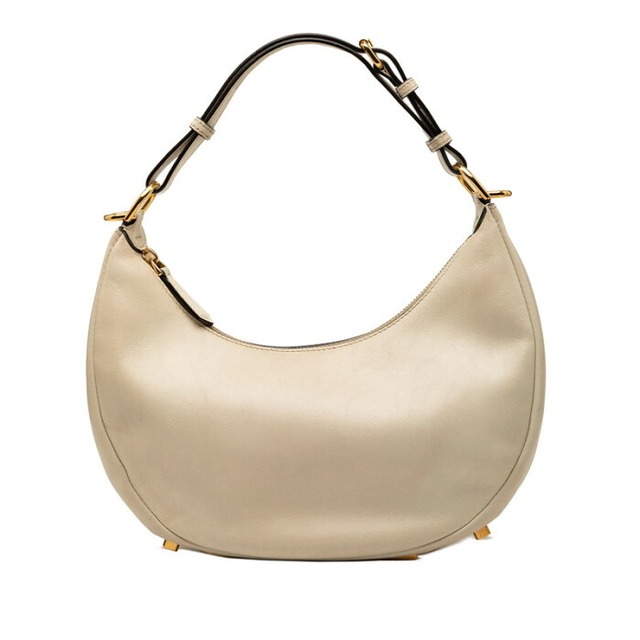 フェンディ グラフィ ショルダーバッグ ワンショルダー ハンドバッグ 8BR798 アイボリー ベージュ レザー レディース FENDI 【中古】