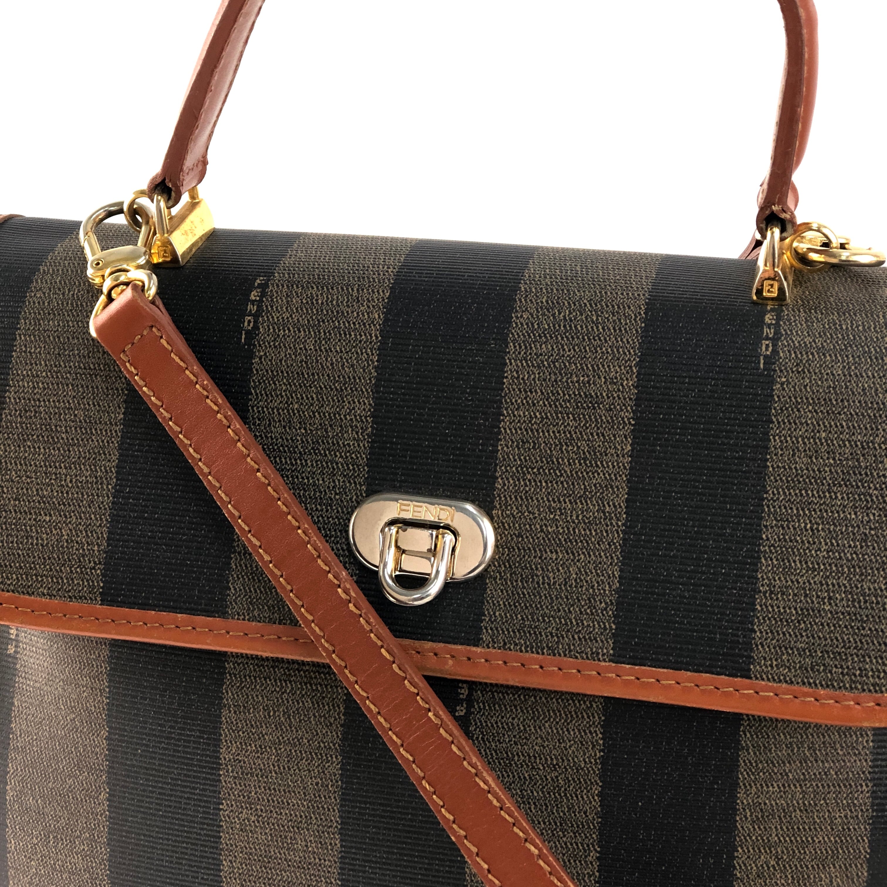 FENDI フェンディ ペカン柄 フロントロック ケリー 2WAY ショルダー