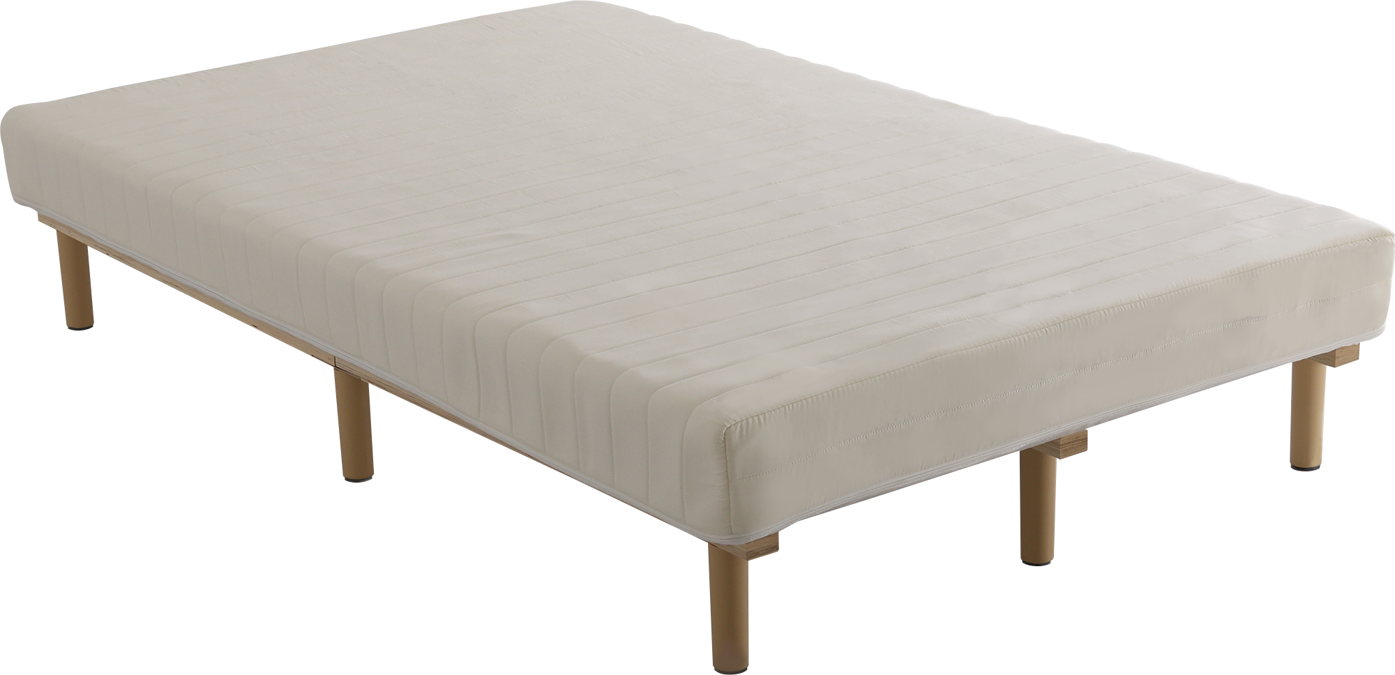 脚付きポケットコイルロールマットレス すのこベッド シングルサイズ