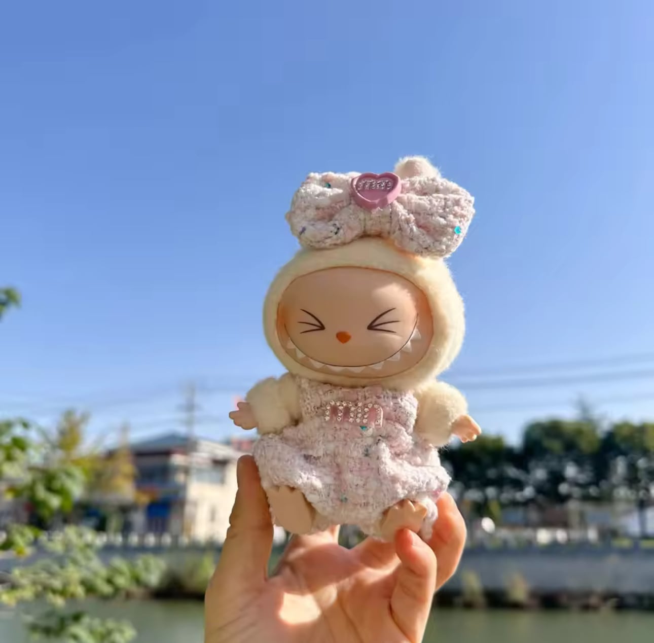 ラブブ ふわもこツイードワンピ＆ビッグリボン着せ替えセット | Cute