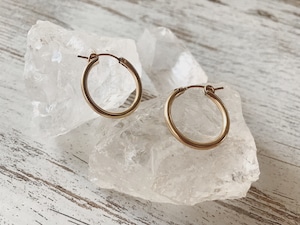 【14kgf】Gold hoops 34mm