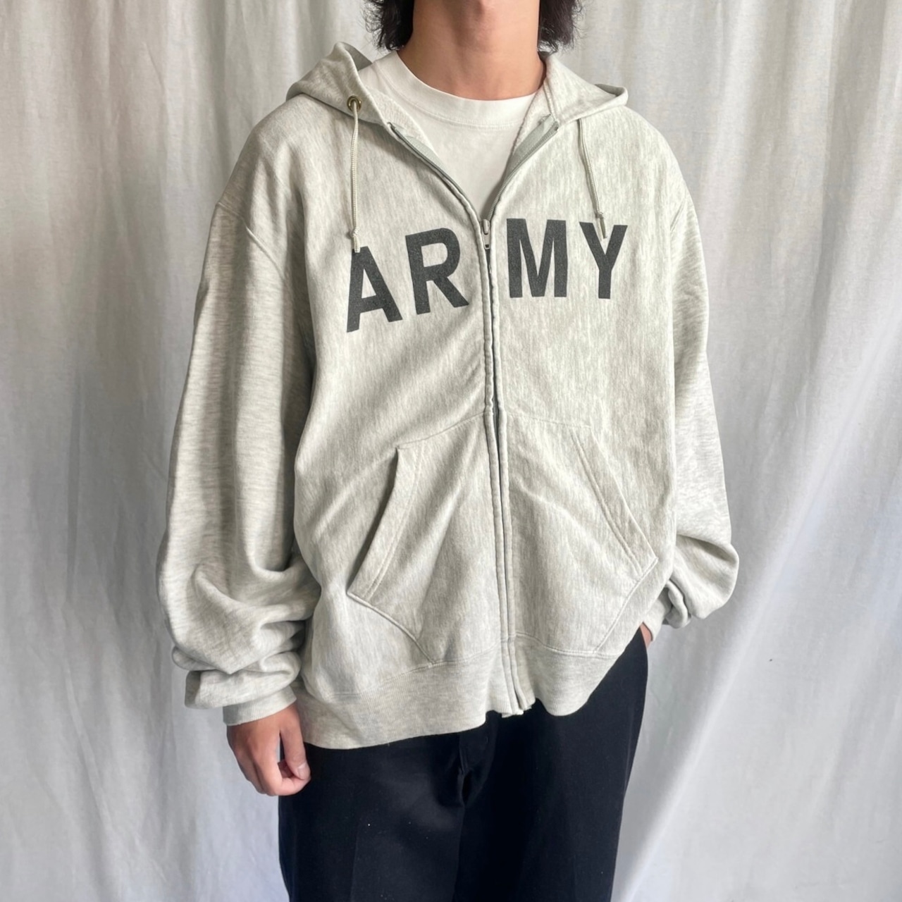 87年製 80年代 ARMY PFU スウェットパーカー フルジップパーカー 