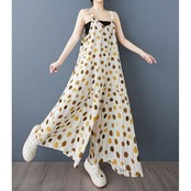 ドット柄 サロペット ワイドパンツ  30110