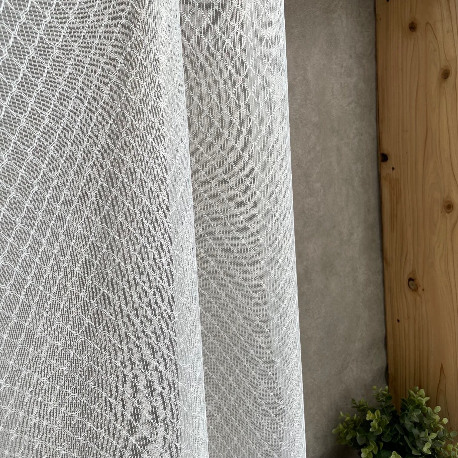 両開きカーテン＆レース 2枚入り カーテン 両開き セット レース付き一体型カーテン