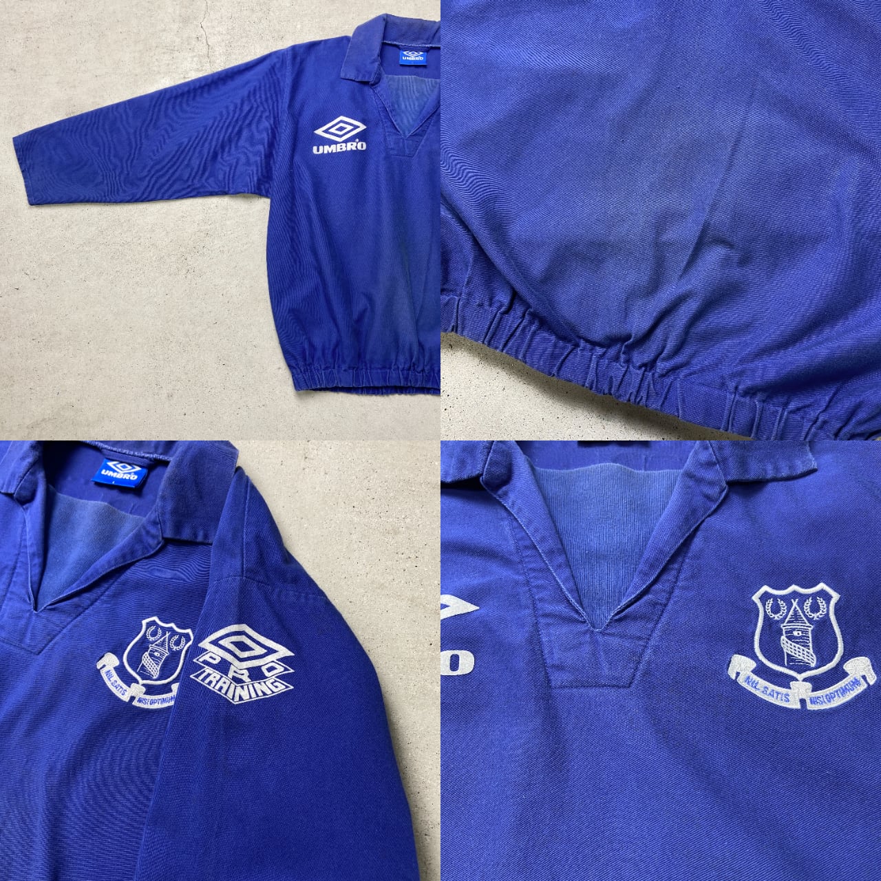 90年代 UMBRO アンブロ EVERTON FC ドリルトップ コットンプルオーバー 