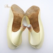 社交ダンス 衣装 スタンダード サイズ2 SUPADANCE 靴 シューズ レディース イエロー系 黄色 サテン ダンス ヒール 光沢 袋付き スタンダードシューズ おしゃれ ダンス用シューズ ヒール付き社交ダンス 競技用シューズ かわいいシューズ