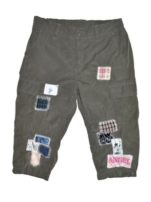 NETSU − Brown Patchwork Cropped Pants
